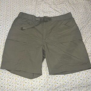 Eddie Bauer Olive Cargo Shorts with Built-In Belt